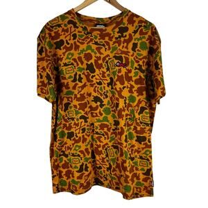 Icecream NWT Men's Camouflage Style T-Shirt Size Large Short Sleeve Orange Green